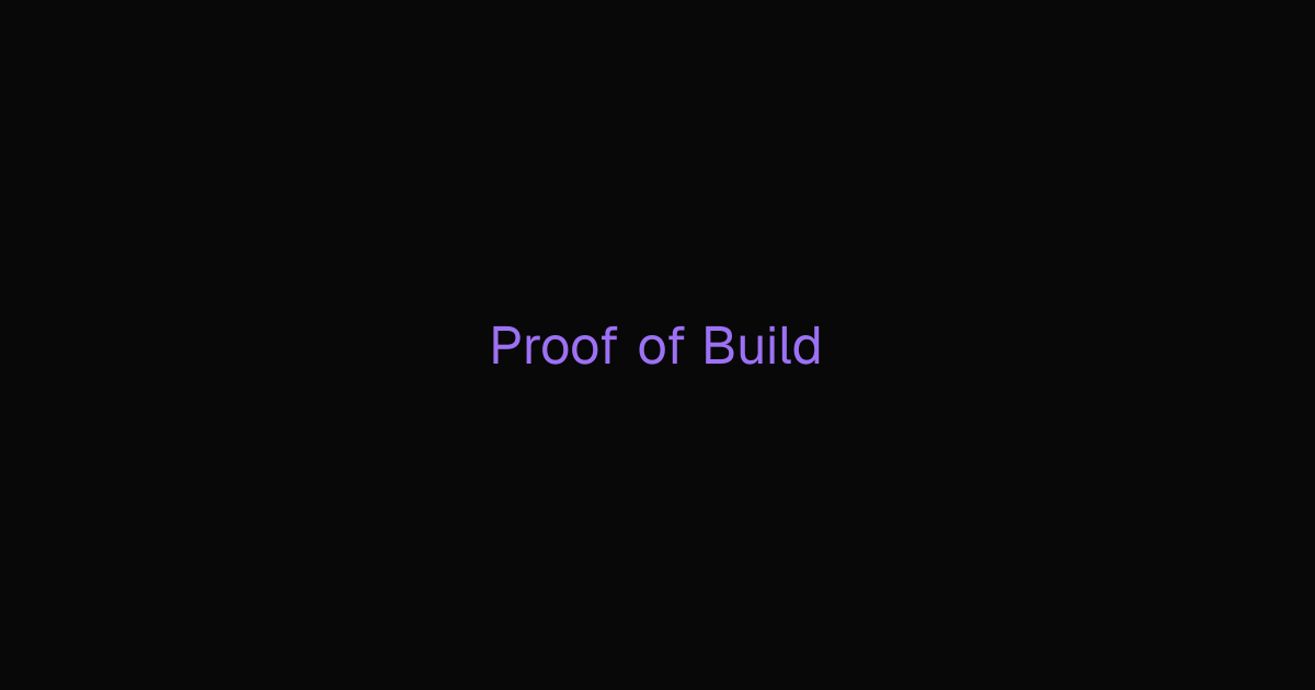 Robert Leshner — Proof of Build